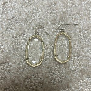 Kendra Scott Gold Framed Clear Earrings